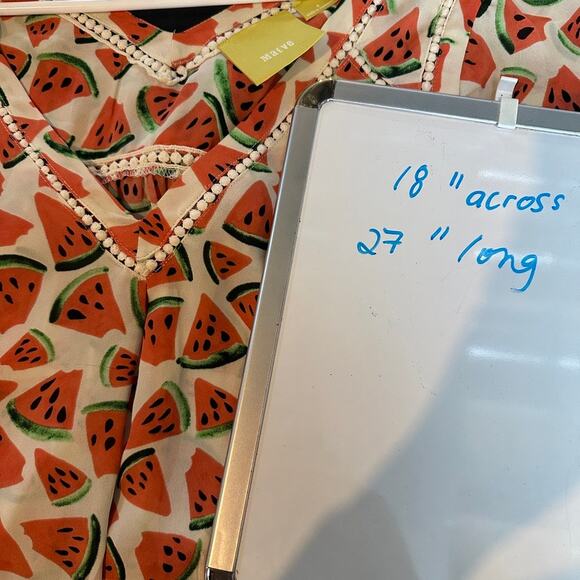 Anthropologie Maeve Blouse Womens 6 Watermelon Picnic Summer Preppy Lightweight - Picture 11 of 11